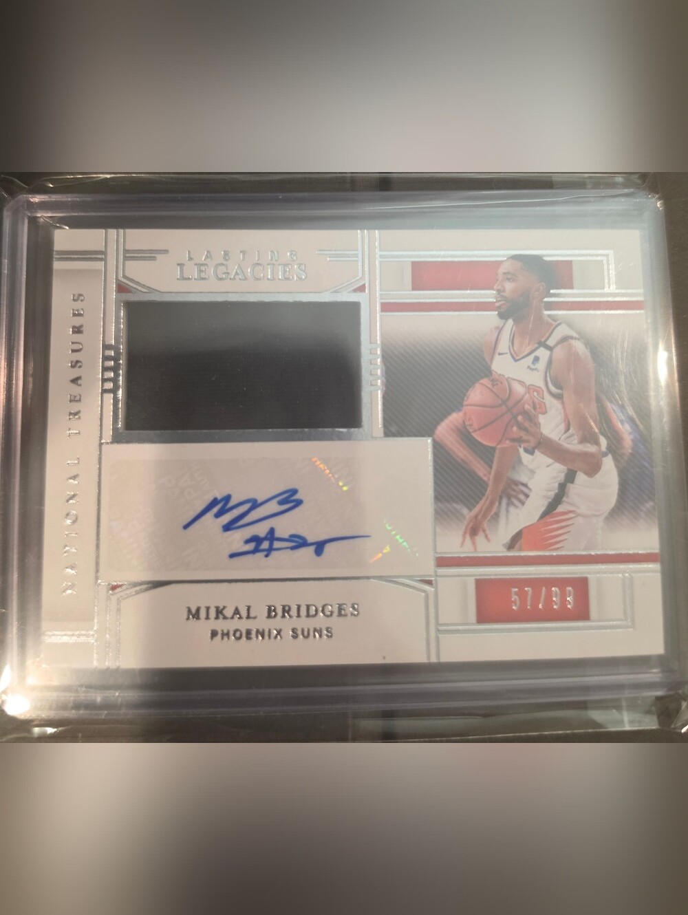 2020-21 Panini National Treasure Mikal Bridges Auto/patch #57 Of 99